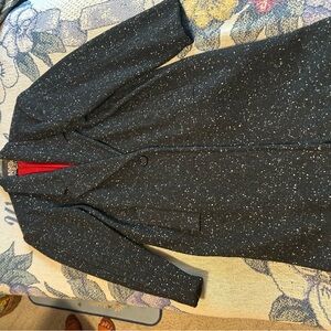 New York Girl Black Speckled Coat